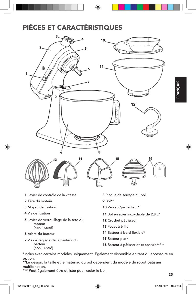 Page 1 de la notice Manuel utilisateur KitchenAid Classic 5K45SSEOB