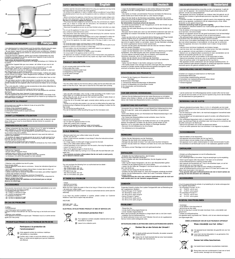 Page 1 de la notice Manuel utilisateur Tefal Principio 2