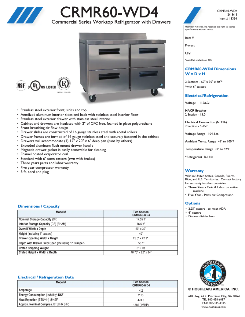 Image de la première page du manuel de l'appareil CRMR60-WD4