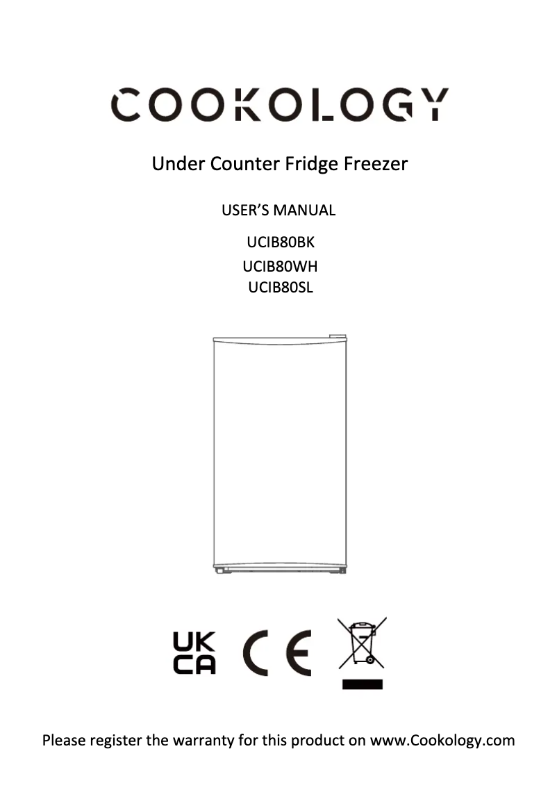 Page 1 de la notice Manuel utilisateur Cookology UCIB80WH