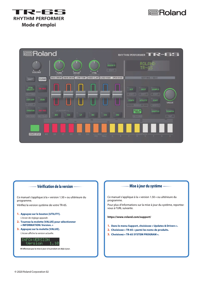 Page n°1 - Manuel utilisateur Roland TR-6S
