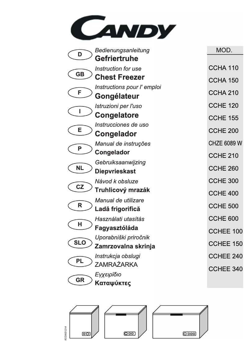 Page 1 de la notice Manuel utilisateur Candy CCHEE 240