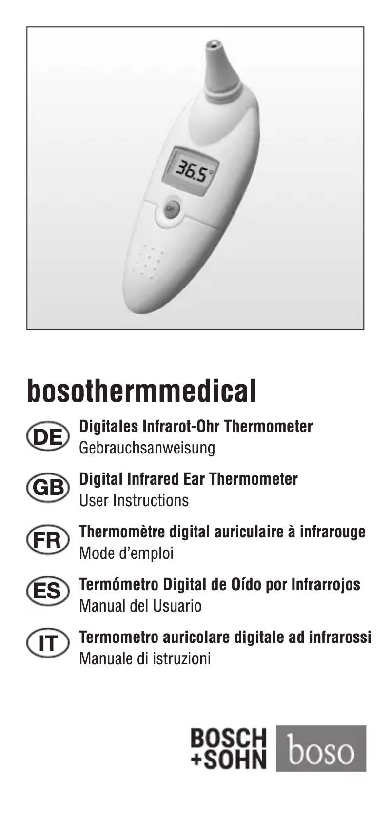 Image de la première page du manuel de l'appareil Bosotherm Medical