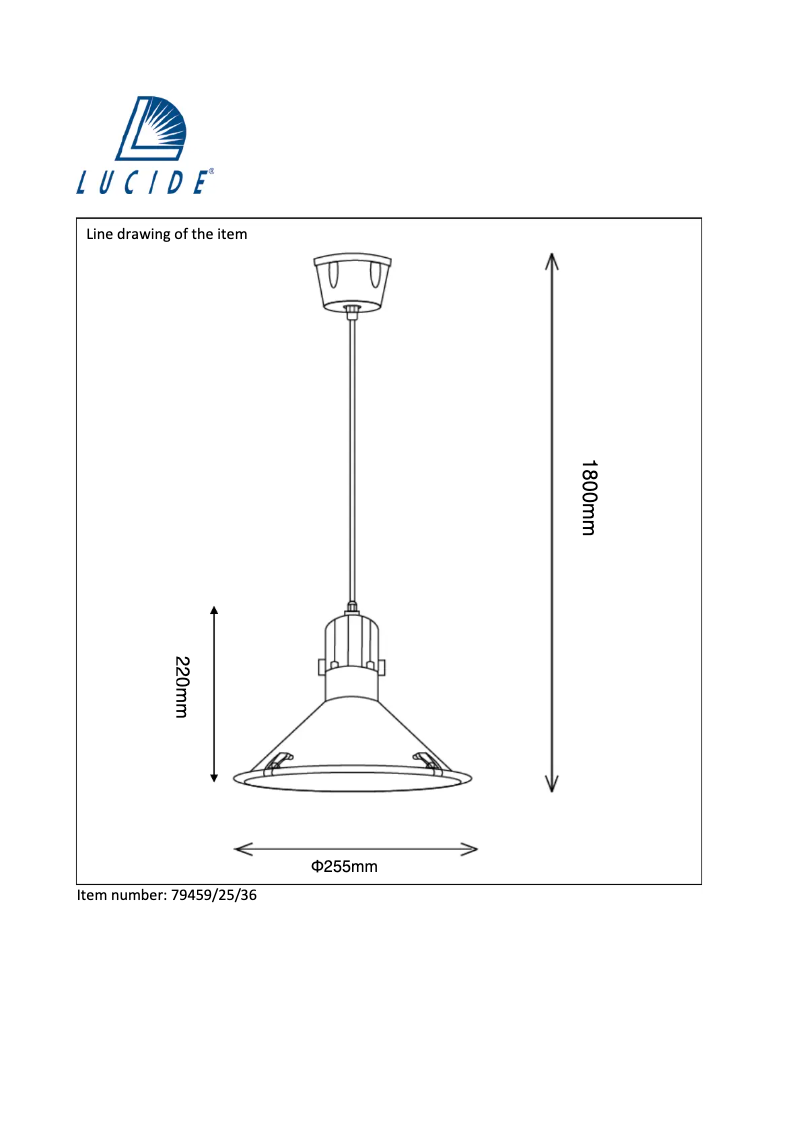 Page 1 of the manual User Manual Lucide Tonga 79459/25/36