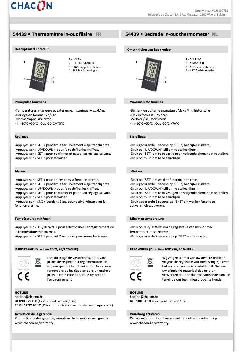 Página 1 del manual Manual de usuario Chacon 54439