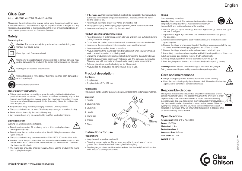 Page 1 de la notice Manuel utilisateur Clas Ohlson FL-A555