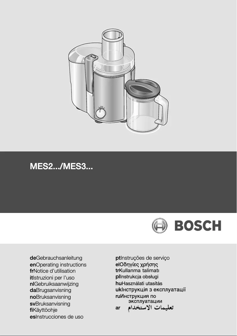 Page 1 de la notice Manuel utilisateur Bosch MES 20A0