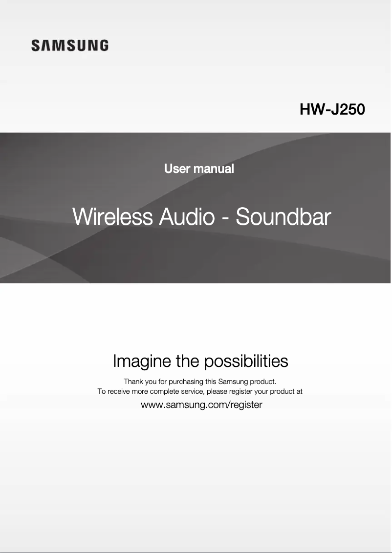 Image de la première page du manuel de l'appareil HW-J250