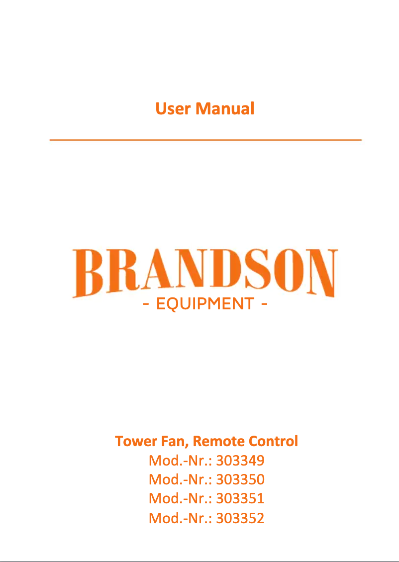 Page n°1 - Manuel utilisateur Brandson 303351