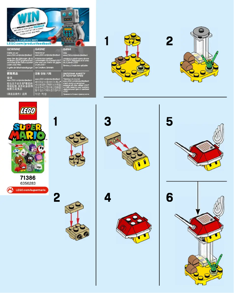 Page 1 de la notice Manuel utilisateur Lego Super Mario 71386