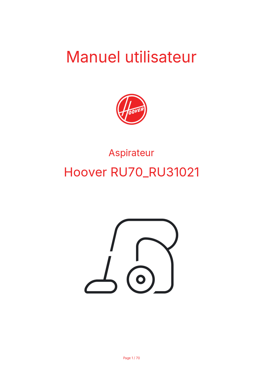 Image de la première page du manuel de l'appareil RU70_RU31021