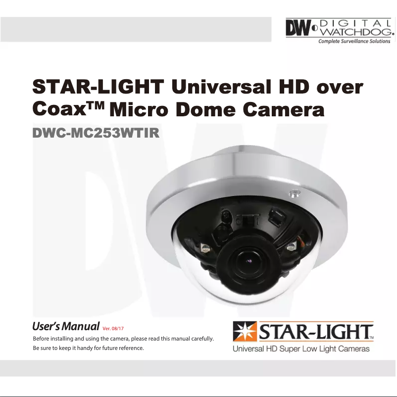 Page 1 de la notice Manuel utilisateur Digital Watchdog Star-Light DWC-MC253WTIR