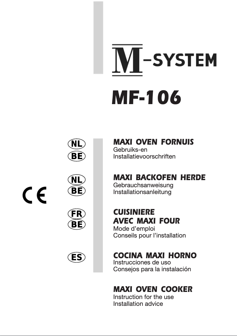 Page n°1 - Manuel utilisateur M-System MF-106