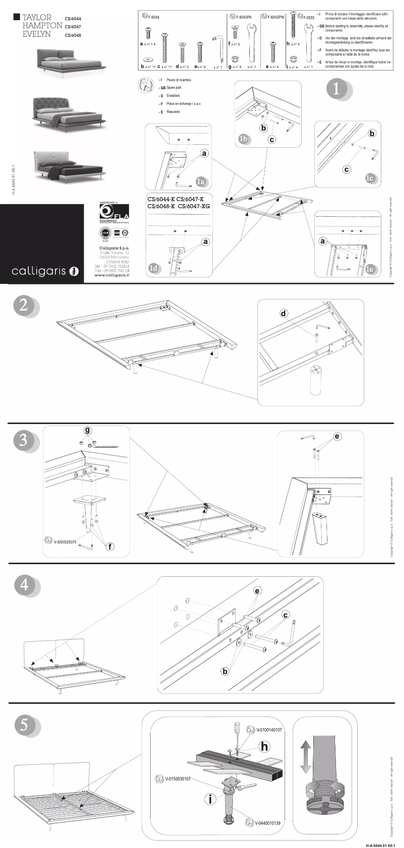 Page 1 de la notice Manuel utilisateur Calligaris .com Taylor