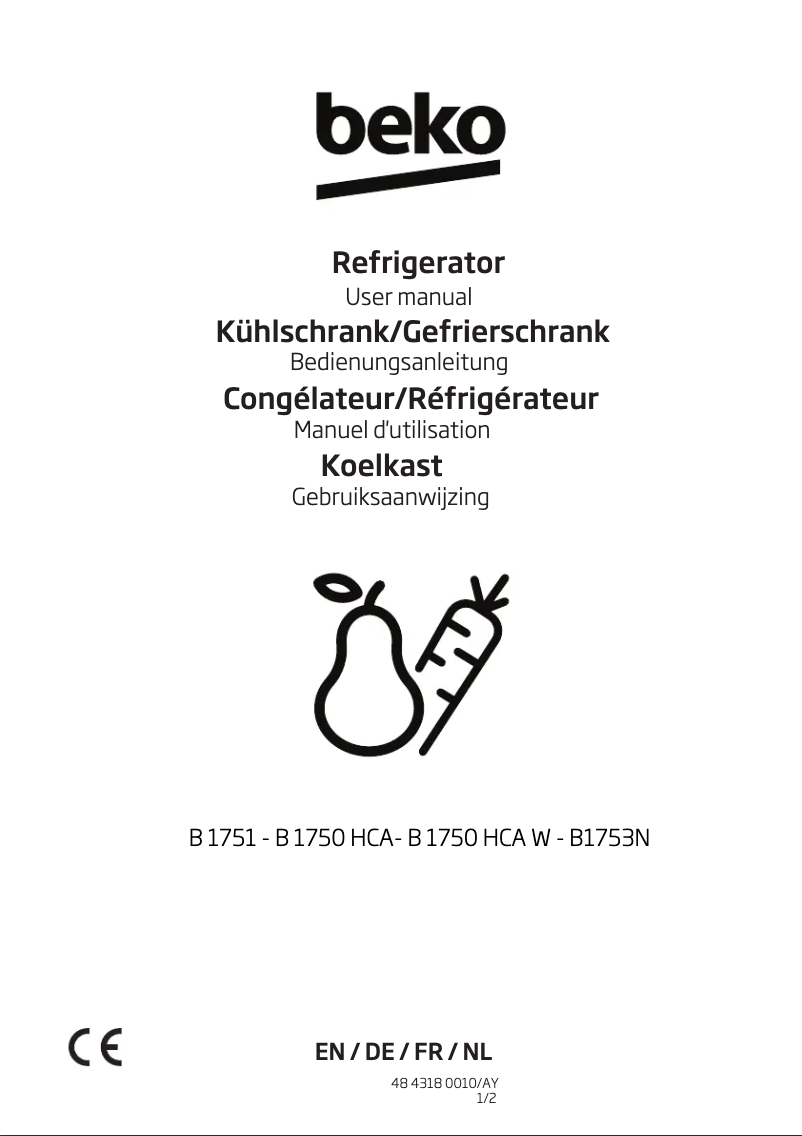 Image de la première page du manuel de l'appareil B1753N