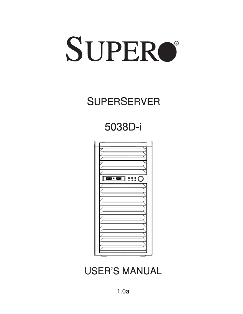 Page n°1 - Manuel utilisateur Supermicro 5038D-I