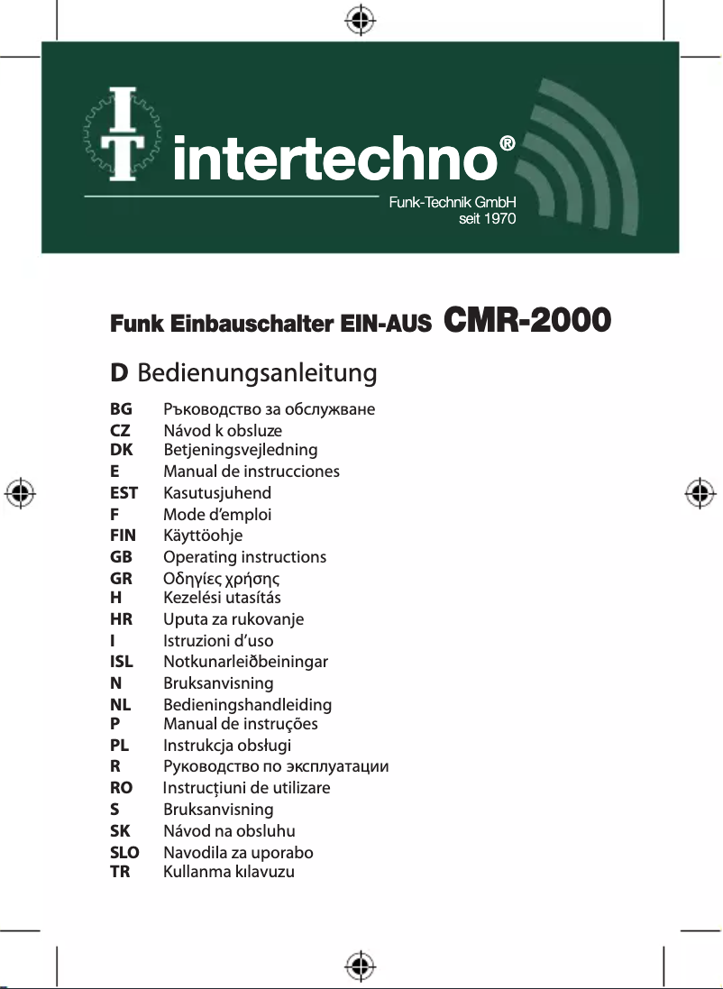Imagen de la primera página del manual del dispositivo CMR-2000