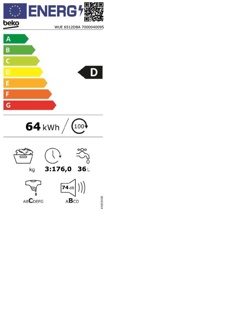 Image de la première page du manuel de l'appareil WUE 6512DBA