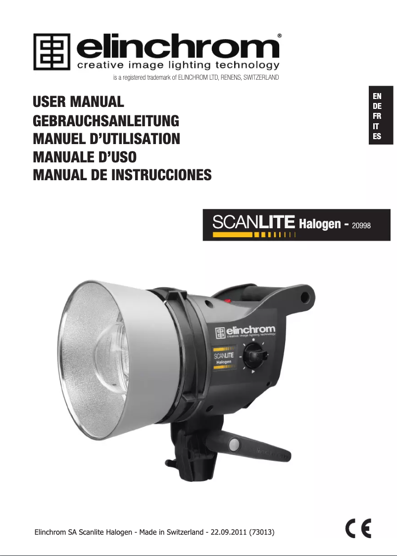 Page n°1 - Manuel utilisateur Elinchrom Zoom Scanlite Halogen