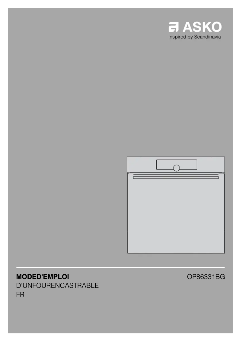 Page 1 de la notice Manuel utilisateur Asko OP86331BG