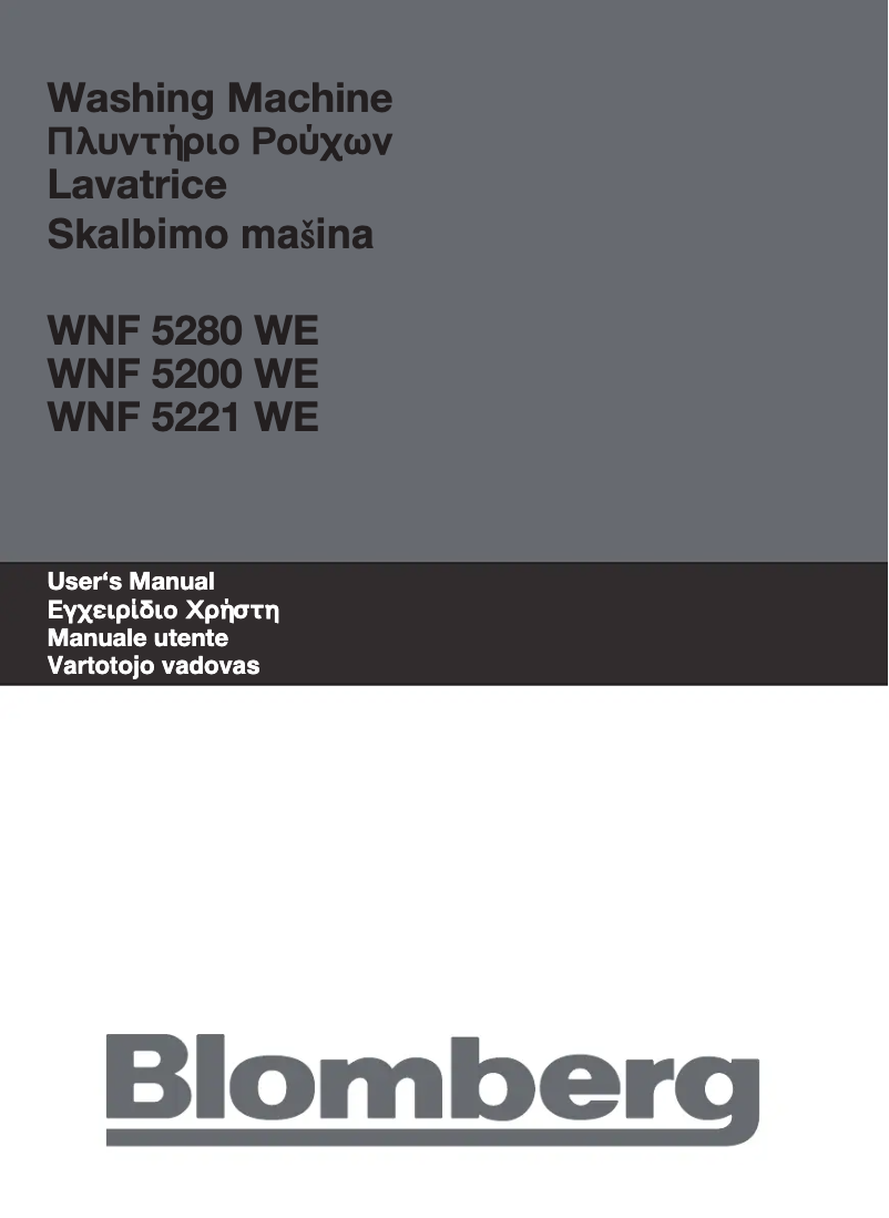 Page n°1 - Manuel utilisateur Blomberg WNF 5221 WE