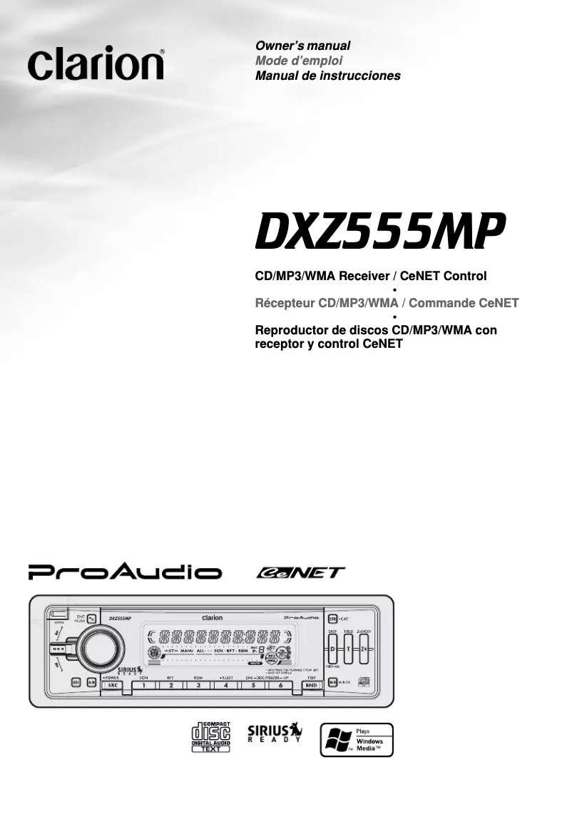 Image de la première page du manuel de l'appareil DXZ555MP