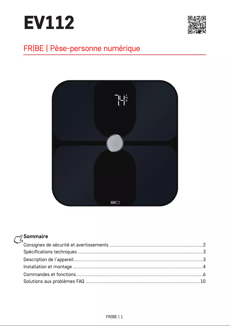Página 1 del manual Manual de usuario Emos EV112