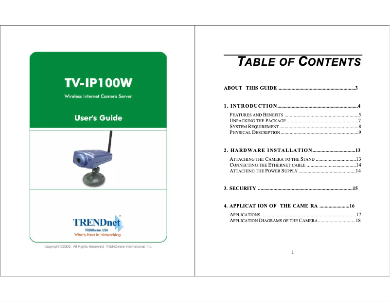 Página 1 del manual Manual de usuario TRENDnet TV-IP100W