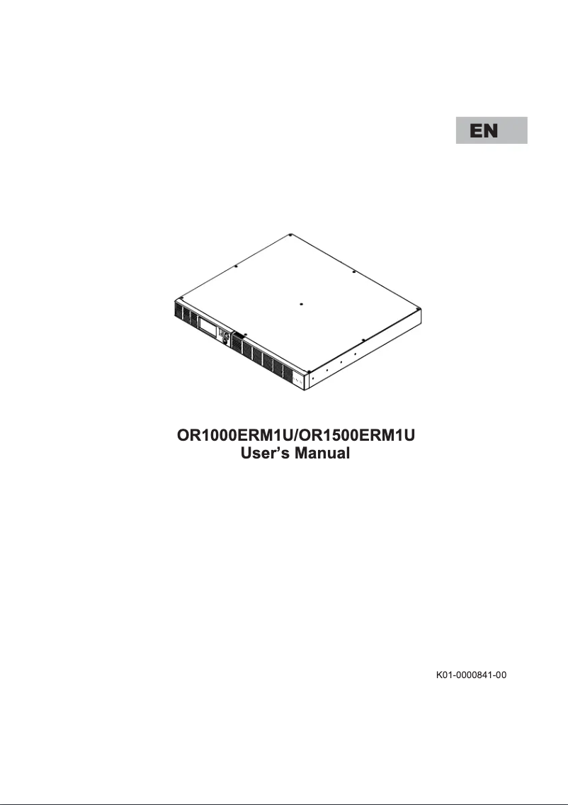 Image de la première page du manuel de l'appareil OR1500ERM1U