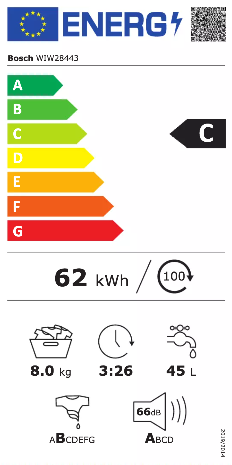 Page 1 de la notice Manuel utilisateur Bosch WIW28443