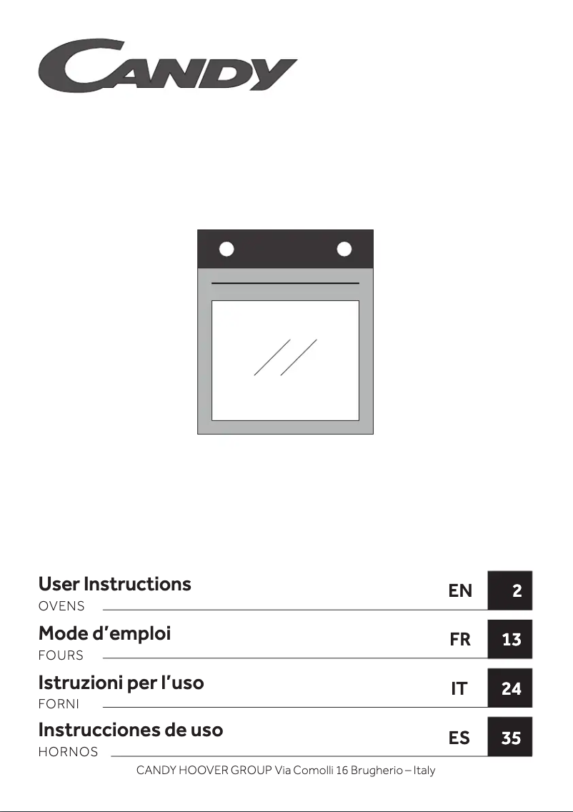 Page n°1 - Manuel utilisateur Candy FIDCX600
