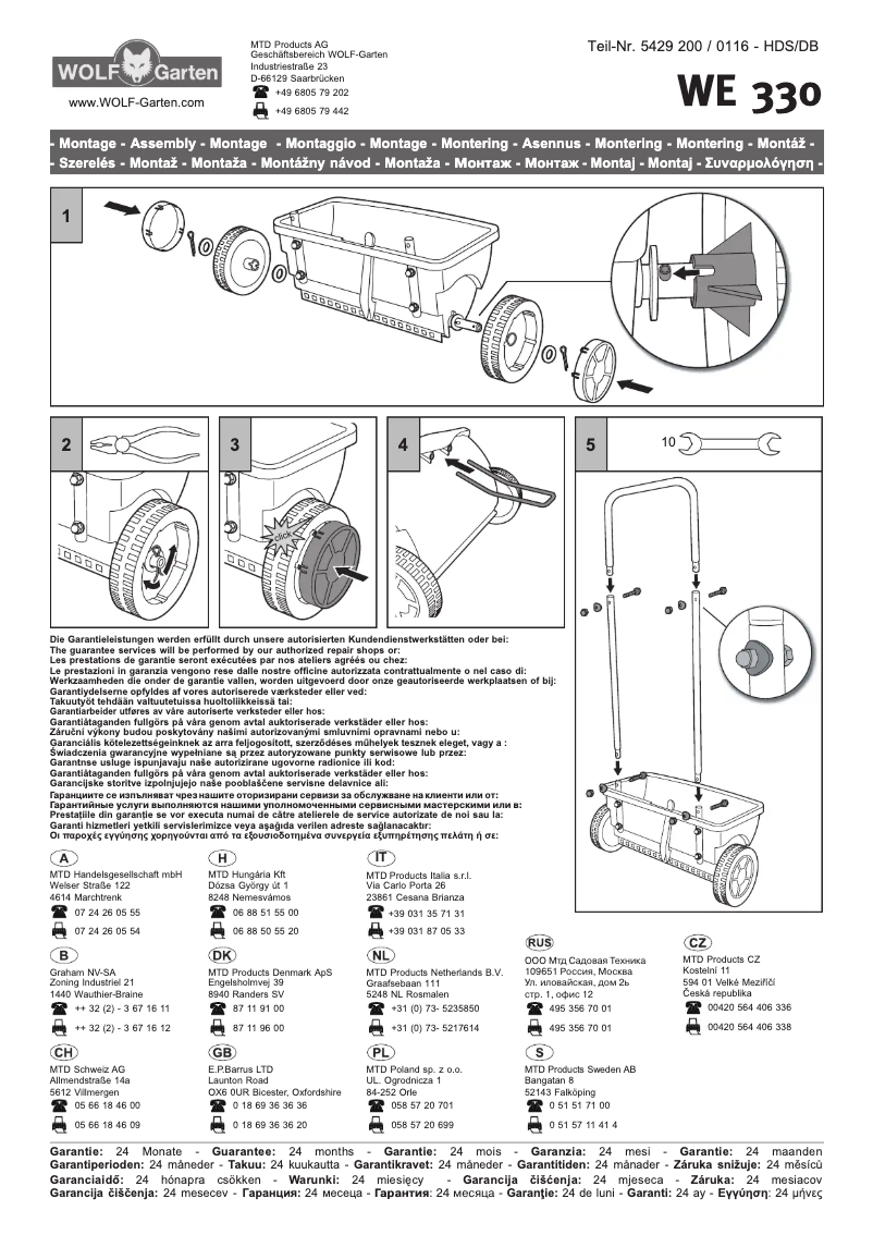 Page n°1 - Manuel utilisateur Wolf Garten STROOIWAGEN WE
