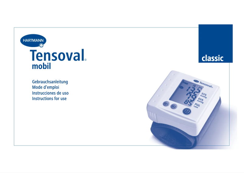 Image de la première page du manuel de l'appareil Tensoval mobil classic