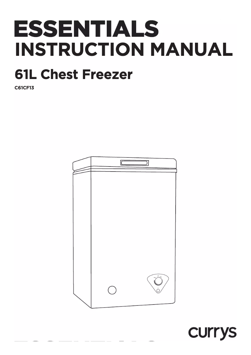 Page 1 de la notice Manuel utilisateur Currys Essentials C61CF13