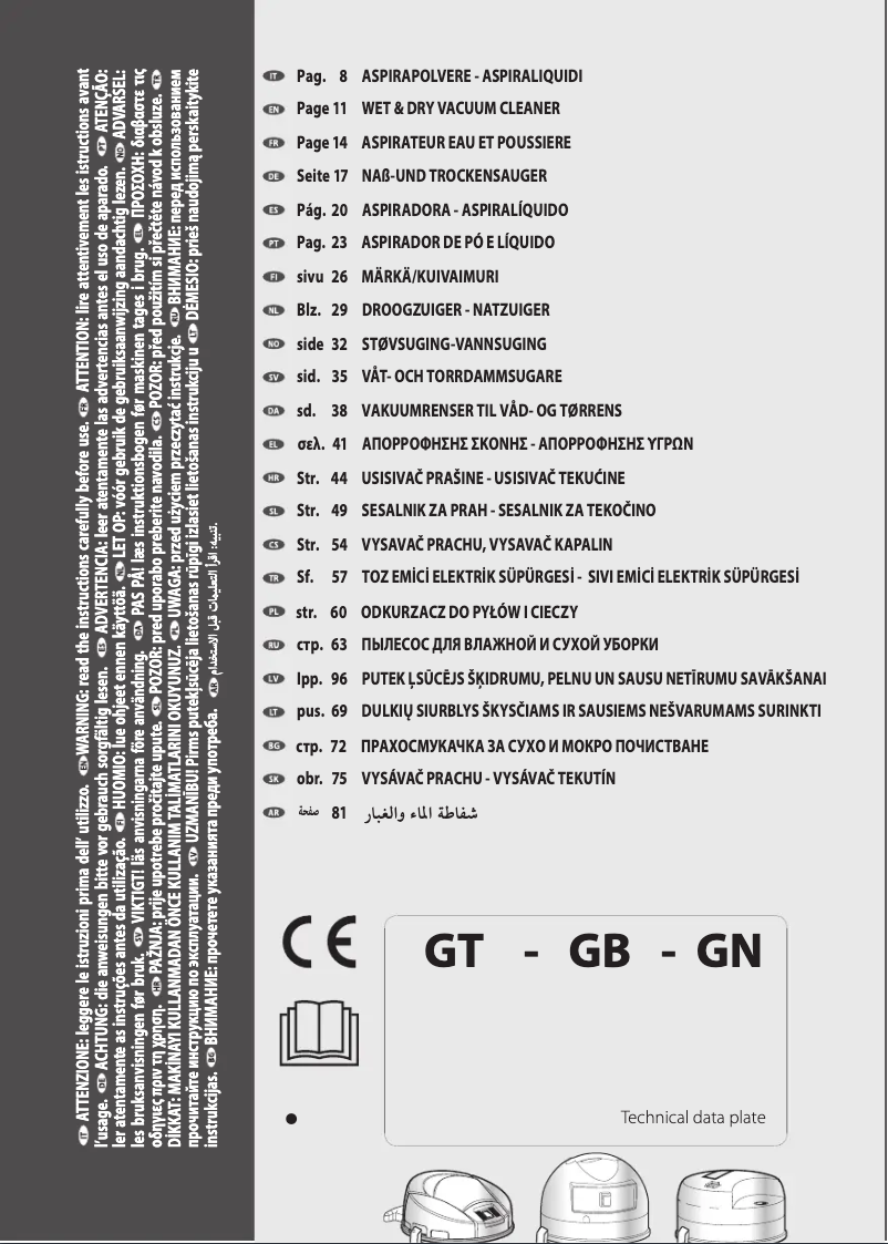 Page 1 de la notice Manuel utilisateur Lavorwash CF 20