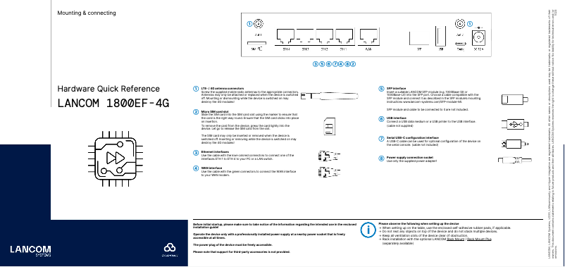 Image de la première page du manuel de l'appareil 1800EF-4G
