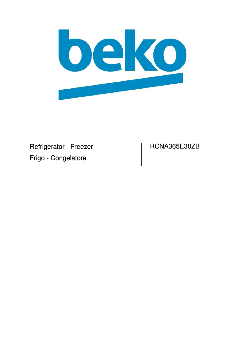 Page n°1 - Manuel utilisateur Beko RCNA365E30ZW