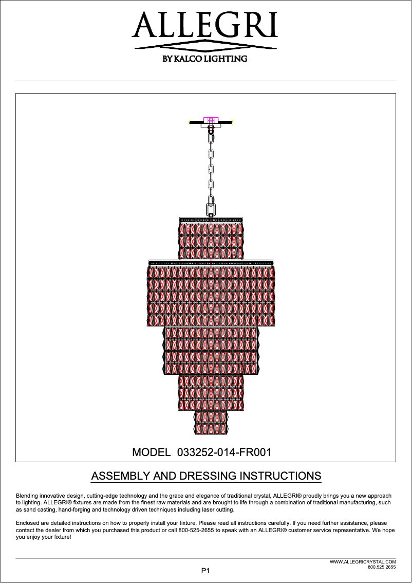 Page n°1 - Manuel utilisateur Allegri Kasturi 033252-014-FR001