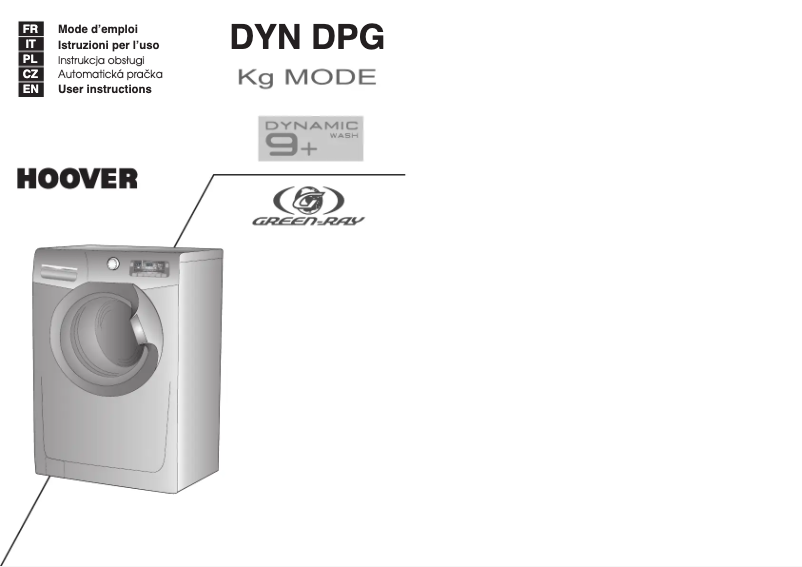 Page n°1 - Manuel utilisateur Hoover DYN 9144DPG-16S