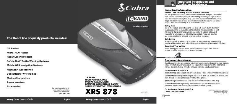 Página 1 del manual Manual de usuario Cobra XRS 878