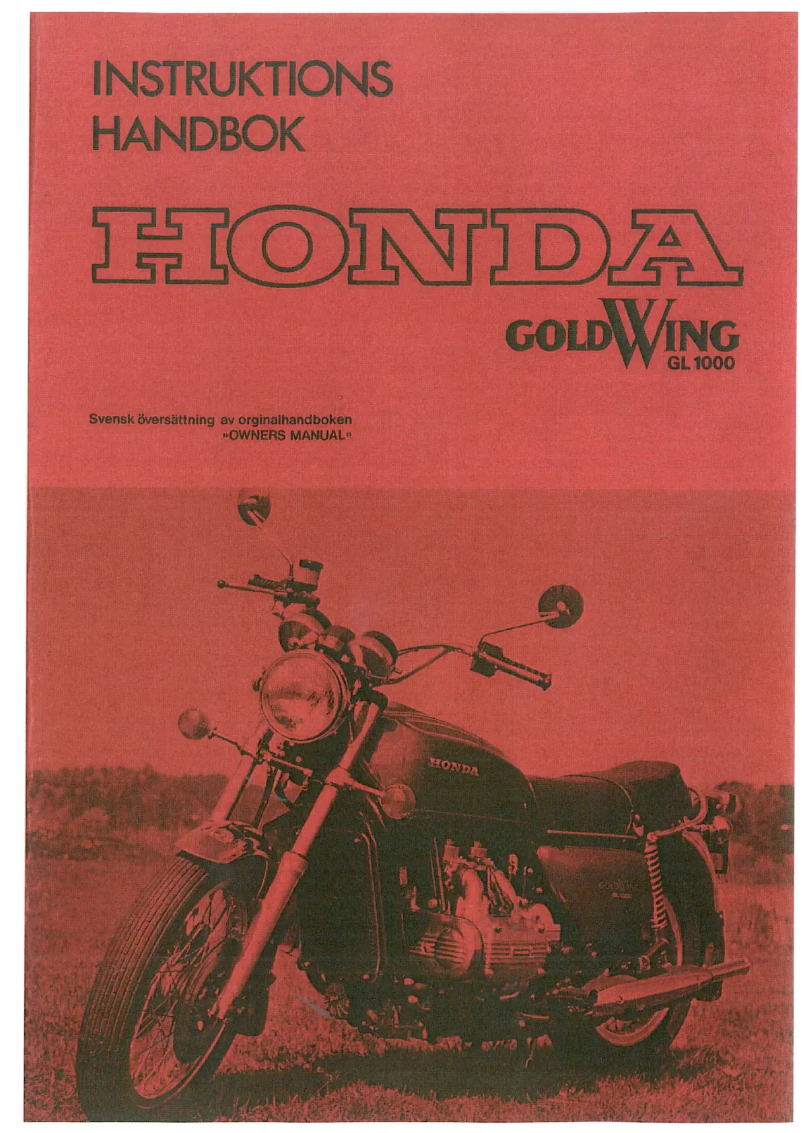 Page n°1 - Manuel utilisateur Honda GL 1000