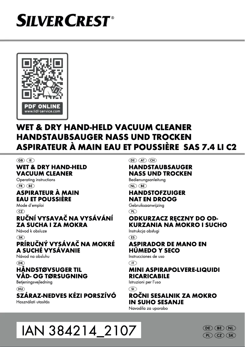 Page 1 de la notice Manuel utilisateur SilverCrest SAS 7.4 LI C2