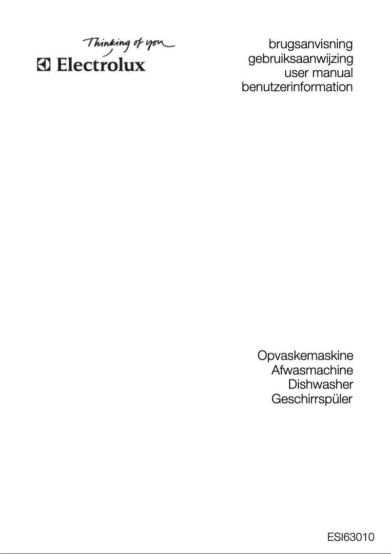 Page n°1 - Manuel utilisateur Electrolux ESI63010