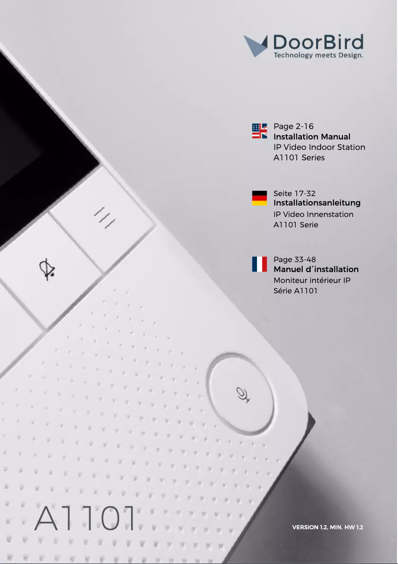 Page 1 de la notice Manuel utilisateur DoorBird A1101