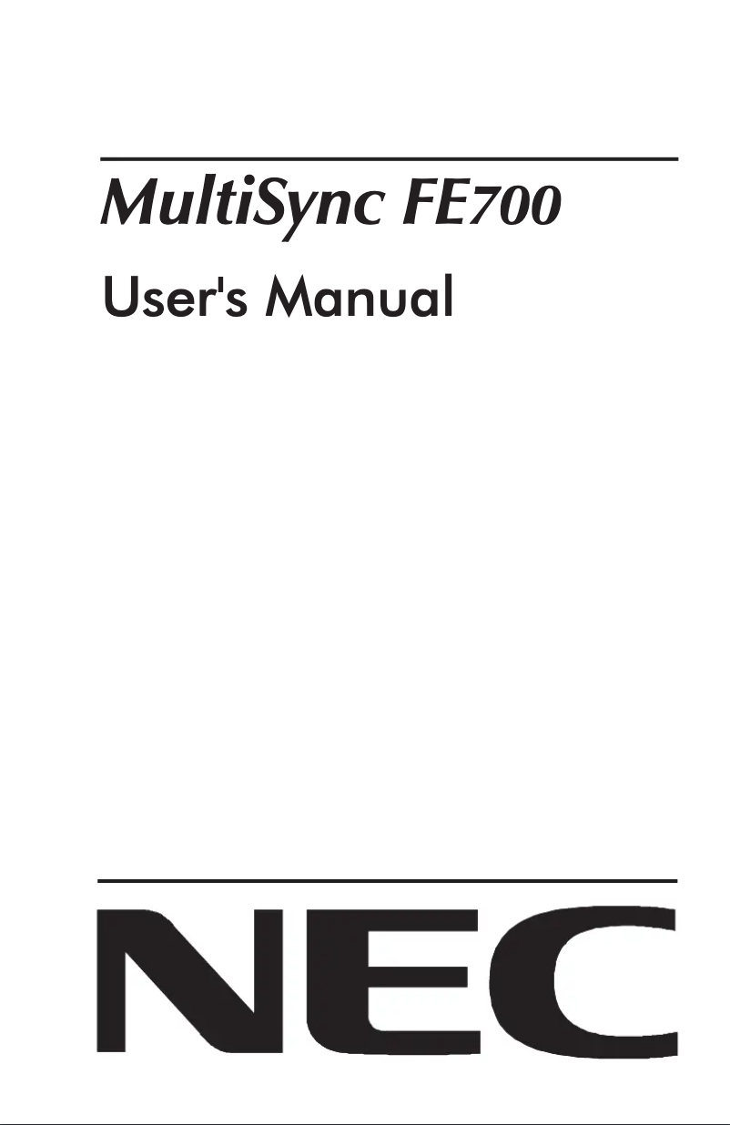 Página 1 del manual Manual de usuario NEC MultiSync FE700BK