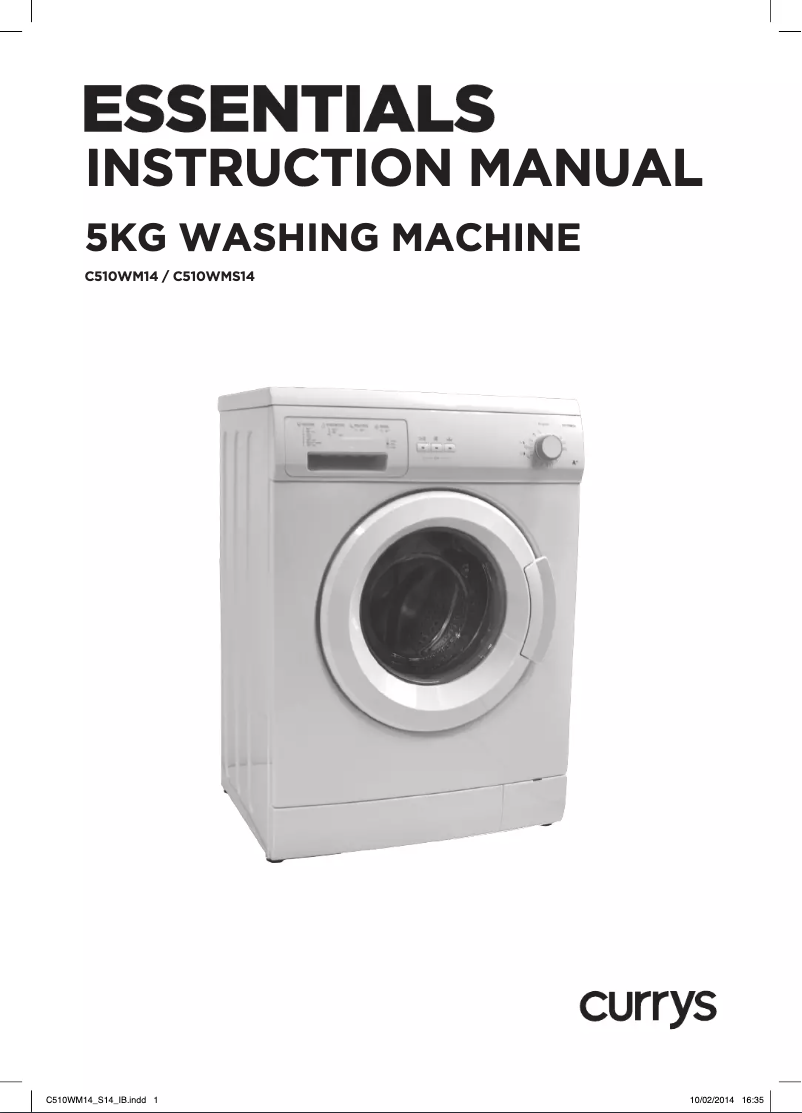 Page 1 de la notice Manuel utilisateur Currys Essentials C510WMS14