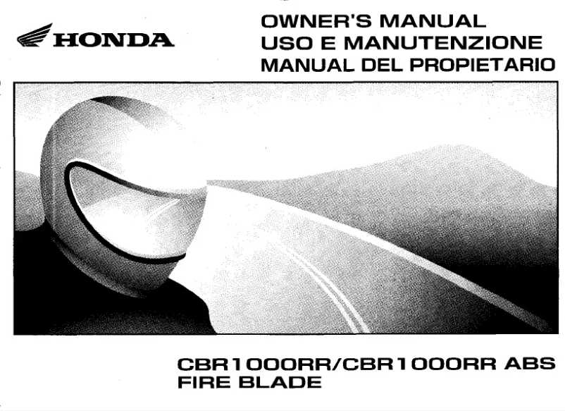 Page 1 de la notice Manuel utilisateur Honda CBR1000RR (2009)