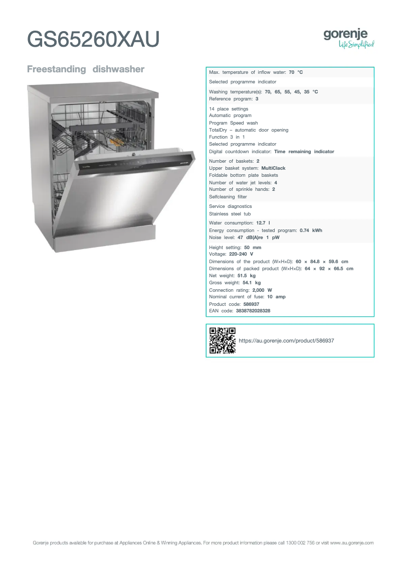 Image de la première page du manuel de l'appareil GS65260XAU