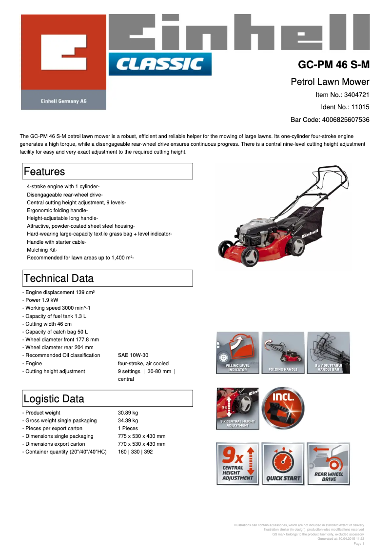 Image de la première page du manuel de l'appareil GC-PM 46 S-M