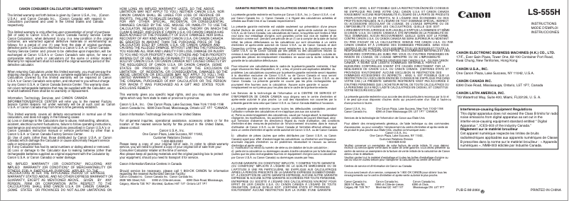Página 1 del manual Manual de usuario Canon LS-555H